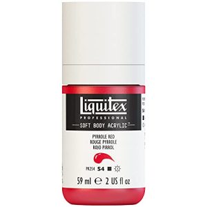 Liquitex 1959321 Soft Body – Pintura acrílica profesional (consistencia cremosa, alta pigmentación, resistente a la luz y al envejecimiento, bote de 59 ml), color rojo pirol.