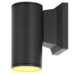 Aigostar Aplique Pared Exterior, GU10 Antracita Aluminio Lámpara Exterior Pared, IP65 Impermeable Luz Exterior Iluminación para Balcón Garaje Terrazas Patio Jardín, color negro