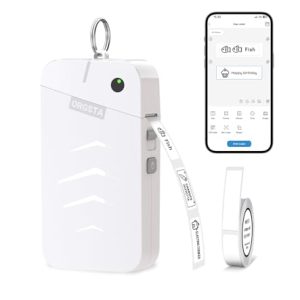 ORGSTA S001 Etiquetadora Bluetooth Portátil Impresora de Etiquetas Adhesivas Mini Etiquetadora 2000 mAh Térmica Label Maker Printer para Hogar, Oficina, Escuela