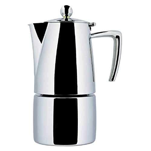 ILSA Cafetera Espresso Slancio, Inducción, brillante, Acero Inoxidable 18/10, 2 Tazas