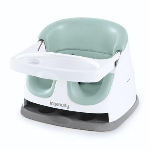 Ingenuity, Alzador de Asiento y Elevador de Viaje, Apta para Bebés y Niños para Comer, arnés de seguridad de 3 puntos, silla portátil, fácil de limpiar, a partir de 6 meses, Verde