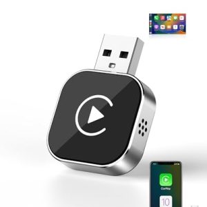 Adaptador de interfaz de red inalámbrico CarPlay Dongle Convierte cableado a inalámbrico para iPhone Plug & Play USB-C/USB iOS 10+ y Auto con CarPlay Diseño mini Conexión rápida y estable Disipación