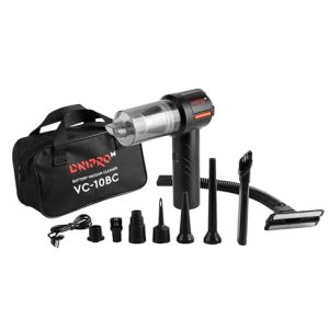 Dnipro-M Aspirador de Mano Potente sin Cable con Función de Soplado, 100W, 15kPa.3 Modos de Succión,Batería 2000mAh Recargable, Filtro HEPA Lavable, Depósito 140ml, Compacto para Hogar y Coche.VC‑10BC