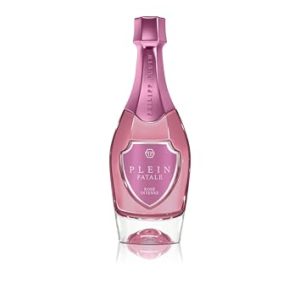 Philipp Plein – Eau de Parfum Plein Fatale Rosé Intense 90 ml – Perfume de Mujer – Fragancia Floral Afrutada – Notas Gourmand – Frasco de Vidrio Rosa con Forma de Botella de Champán