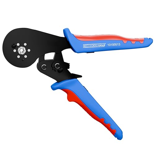 WEICON TOOLS Herramienta de Crimpado 16 mm² HEX, herramienta de crimpado para cables de 0,5-16 mm² (20-5 AWG), crimpadora para extremos de cable, crimpado hexagonal, azul/rojo