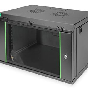 DIGITUS Armario de red – rack de 19 pulgadas – 7 U – montaje en la pared – profundidad 450 mm – capacidad de carga 60 kg – serie Dynamic Basic – Negro