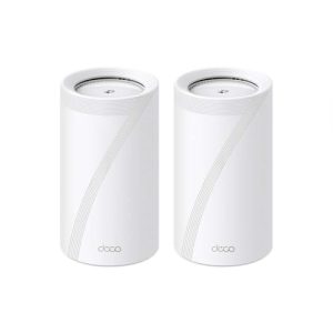 TP-Link Deco BE85(2-Pack) BE19000 Tri-Band Whole Home Mesh WiFi 7 System – 12-Stream 22 Gbps – 2× 10G + 2× 2 Puertos 2.5G Backhaul, 8 Antenas de Alta Ganancia – VPN, AI-Roaming, 4×4 MU-MI, HomeShield