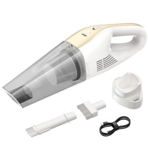 ponoseu Aspirador Coche sin Cable 9500Pa – Aspiradora de Mano Potente para Sólidos y Líquidos, Mini Aspiradora Portátil Recargable con Luz LED, Filtro HEPA Lavable, para Hogary Automóvil