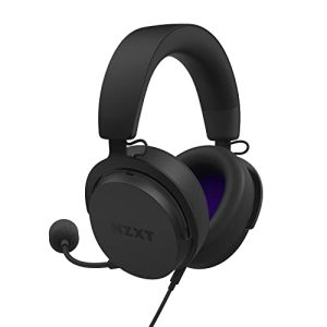 NZXT Relay Auriculares de PC Gaming con Cable – AP-WCB40-B2 – Certificado de Audio Hi-Res – Sonido Envolvente DTS Headphone:X – Diseño Ligero y cómodo – Micrófono extraíble – Software CAM – Negro