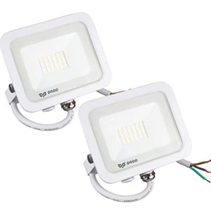 Popp® Pack x2 Foco Proyector LED Exterior Blanco 20W Luz blanca 6000K 85LM/W Impermeable IP65 Resistente al agua, Foco LED para exterior patios, jardines, terrazas, campos (20W, 6000K 2unidad)