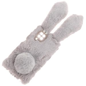 VILLFUL Funda De Teléfono Suave y Peluda para Protección Decorativa De Orejas De Conejo TPU y Piel De Conejo Resistente Arañazos y Golpes para Uso Diario Compras y Ocasiones Especiales