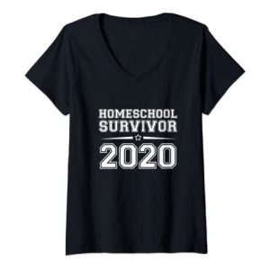 Mujer Homeschool Survivor 2020, Sobreviví 2020 Camiseta Cuello V