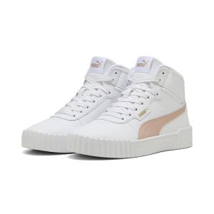 PUMA Zapatillas Carina 3.0 Mid para Mujer, Cuarzo Rosa Blanco Gold, 37 EU