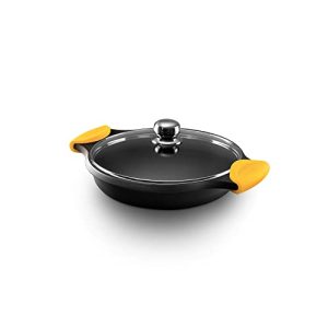CASTEY – Cacerola Baja de Inducción, 36 cm, Modelo R36, Aluminio, con Tapa, Revestimiento Antiadherente, Distribuye de Forma Homogénea el Calor, Resistente y Duradera, Libre de PFOA