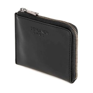 Berliner Bags Mark Monedero Pequeño de Piel Auténtica con Cremallera YKK, Ideal para Monedas, Tarjetas y Billetes, para Hombre y Mujer – Negro