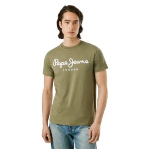 Pepe Jeans Original Stretch N T-Shirt, Verde (Verde Militar), XXL Hombre, Verde (Verde Militar)., XXL