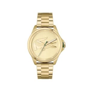 Lacoste Reloj Analógico de Cuarzo para Hombre Colección LE Croc con Correa de Acero Inoxidable de Color Dorado – 2011133