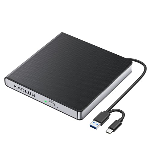 Lector CD/DVD Externo,Grabadora USB 3.0 y Type-C,Disquetera Externa USB,Reproductor DVD Portatil,Tarjetas SD TF y 4 Puertos USB Unidad CD/DVD -RW/ROM para PC/Laptop/Linux/Windows 11/10/9/Mac/Desktops
