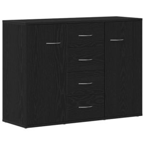vidaXL Aparador de Madera de Roble Negro 88x30x64 cm