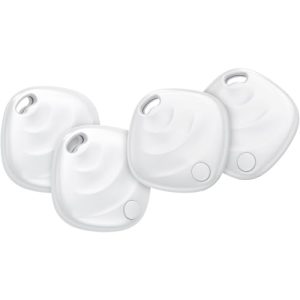 Nuevo [Certificado por Apple MFi] Air Tag 4 Pack, Smart Tag Localizador GPS con Buscar Apple (Sólo iOS), Localizador Bluetooth Rastreador GPS, Buscador de Llaves para Coche/Cartera/Equipaje, Blanco