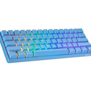 Geeky GK61 60% | Hot Swappable Teclado Mecánico de Juego | 61 Teclas Multicolor RGB LED Retroiluminado para Gaming PC/Mac | ANSI US Teclado Americano (Azul, Mechanical Speed Yellow)