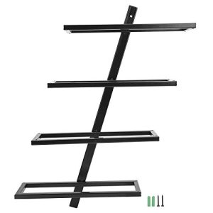 Respicefinem Soporte para Botellas montado en la Pared, Estante de Almacenamiento para Cocina, decoración del hogar, Capacidad para 2 Botellas (Botellero Colgante Inclinado para 4 Botellas Negro)