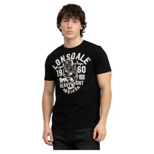 Lonsdale MINVER Camiseta, Black/Ecru, XXXL para Hombre