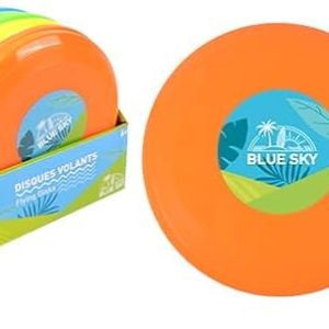 BLUE SKY – Paquete de 12 Discos Voladores / Frisbee – Juego al Aire Libre – 047903PA – Color Aleatorio – Plástico – Juguete para Niños y Adultos – Juego al Aire Libre – Frisbee – A partir de 3 años