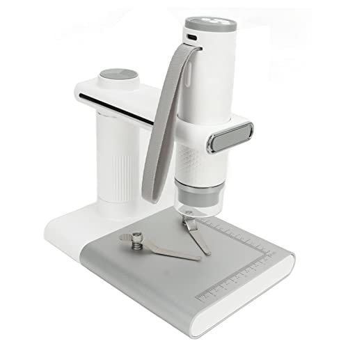 Microscopio Digital Inalámbrico, 50X-1000X Ampliación Cámara de Microscopio USB WiFi con 8 Luces LED Microscopio Portátil para PC Tableta Teléfono Inteligente (Blanco)