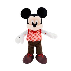 Disney Store Official, Mickey Mouse, Peluche, 33 cm, San Valentín, Peluche con Estampado de Fresas y Chocolate, para Todas Las Edades