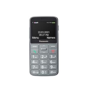 Panasonic KX-TU160EXG 2G, Teléfono Móvil para Mayores, Botón de Llamada de Emergencia SOS, Botones Grandes Separados, Pantalla de Números y Fuentes Grandes, Gris