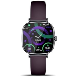 Marsyu Reloj Inteligente Mujer con Llamada, Pequeño Redondo de 1.7» AMOLED Smartwatch con Monitoreo de Ciclo Menstrual, 100+ Modos Deportes Pulsera Actividad (Púrpura)