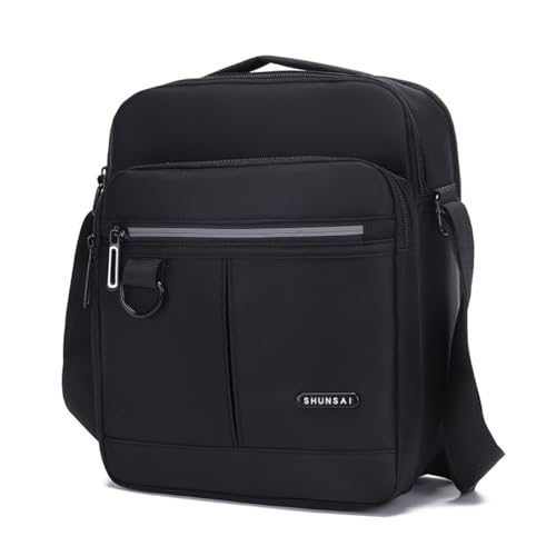 Vpoofree Bolsos de Hombro para Hombre Mariconeras Bolso Bandolera Crossbody Shoulder Bag Casual con Múltiples Bolsillos (Negro Bolso Hombre Bandoleras con Múltiples Bolsillos)