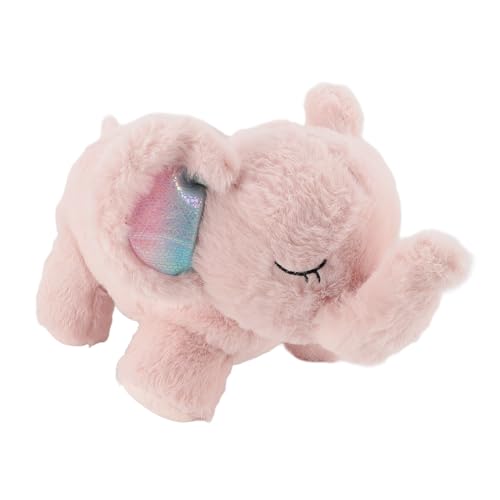 Pilipane Elefante de Peluche para Dormir, Ayuda a Respirar, Animal de Peluche con música de Cuna Relajante y luz Nocturna para bebés y niños pequeños, Juguete de Peluche Suave de 13,8 x (Rosa)