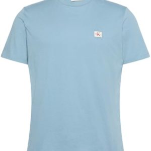 Calvin Klein Camiseta de Manga Corta Hombre Badge Jersey Classic tee de algodón, Azul (Smoke Blue), XXL