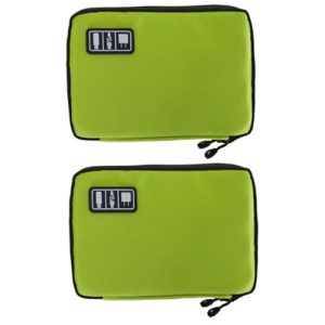 jojofuny 2piezas Bolsa De Almacenamiento Digital para Cables USB y Accesorios Electrónicos Organizador De Gadgets De Verde