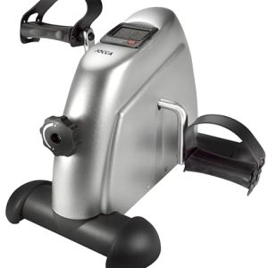 Jocca – Pedaleador Digital con Pantalla LCD, 4 kg, Ejercitador de Piernas y Brazos, 5 Funciones, Plegable, Gris
