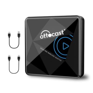OTTOCAST U2Air Pro Adaptador CarPlay Inalámbrico, Adaptador Bluetooth Apple CarPlay para iPhone, Plug & Play para Coches con CarPlay cableado OEM, WiFi de Doble Banda, actualización en línea