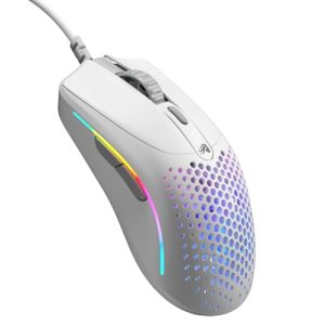 Glorious Model O 2 Mini Ratón Gaming con Cable: superligero 49 g, Sensor óptico 26K, Motion Sync, 80 Millones de clics, 6 Botones programables. para Manos pequeñas, para FPS, MMO, MOBA, Blanco