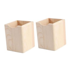 NUOBESTY Portalápices De Madera Maciza Con Compartimento Único Para Oficina Y Hogar Contenedor Cuadrado De 3.1 Pulgadas Para Almacenamiento Y Organizador Diy De Escritorio