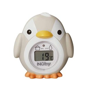 Nuby Termómetro de baño para bebé con forma de pingüino | Pantalla de fácil lectura | Sin BPA | Gris | Apto desde 0 meses