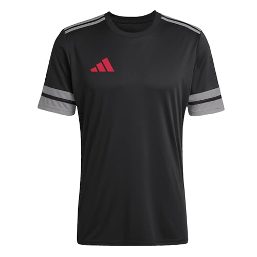 Adidas Uomo SQUADRA25 Jersey Short Sleeve, Black/Team Grey Four/Pure Ruby, XL
