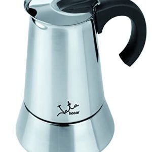 Jata CAX110 – Cafetera Italiana Inducción, Capacidad 10 Tazas, Apta para Todo Tipo de Cocinas, Cuerpo Acero Inoxidable