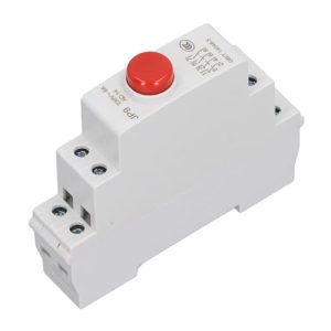 Interruptor de Botón de Carril Din, Protección IP20, Fácil de Instalar, Interruptor de Botón de Carril Din AC230V para Arranque Magnético (rojo)