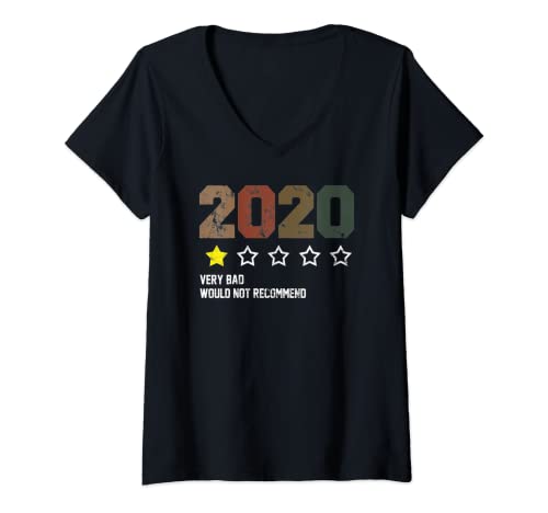 Mujer 2020 Una Estrella - Muy Mal. No recomendaría Divertido 2020 Camiseta Cuello V