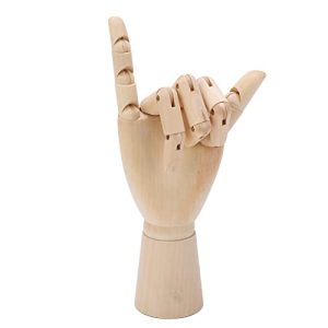 Niiyen Paquete de Maniquí Artístico, Modelo de Mano, Manos Derecha Madera Flexible, Dedos articulados para Dibujar Regalos de Escritorio en casa, Oficina, 9.4 Pulgadas