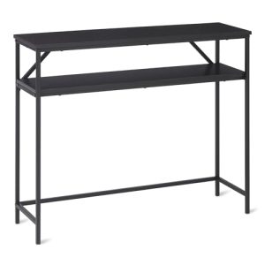 Amazon Basics Consola Rectangular con Estante de Almacenamiento, Estructura de Acero, 30 x 100 x 80 cm (Fondo x Ancho x Alto),Negro