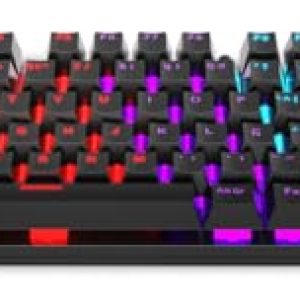 KROM KASIC TKL – Teclado mecánico Gaming RGB tenkeyless con Layout español, switches Rojos, retroiluminación Rainbow, 25 Teclas Anti-ghosting y 12 Multimedia, Modo Juego, USB – Negro