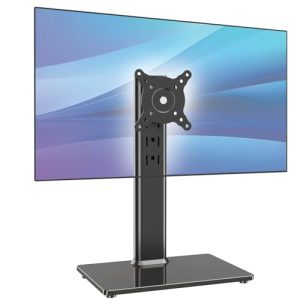 AX WABER Soporte de Escritorio Independiente para un Solo Monitor, para Pantallas de 13« a 32», con función giratoria, Altura Ajustable, Soporte de Pedestal VESA, soporta una Pantalla de hasta 77Lbs