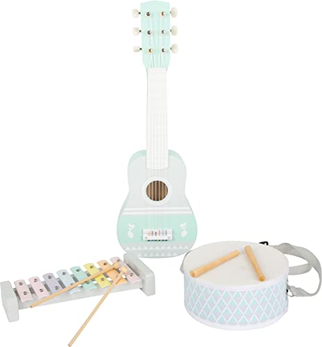 Small Foot 11685 Set de Musica Pastel, Instrumentos Musicales. Set de 3, con partituras, a Partir de 3 años de Edad.